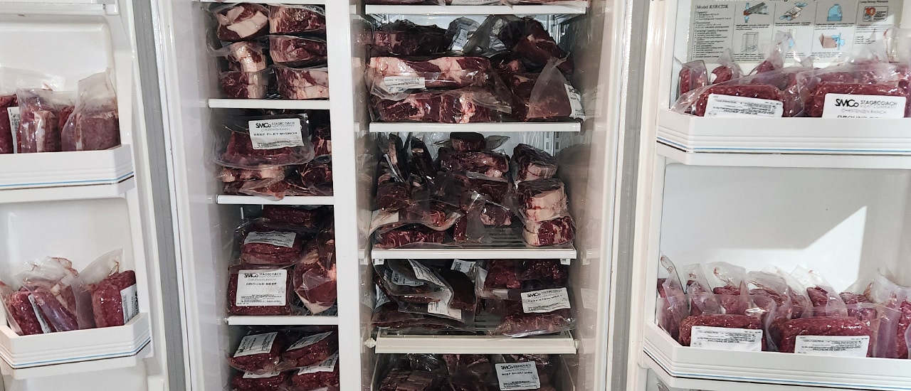 how much freezer space for a quarter half or whole cow full freezer example with packaged bulk beef from a whole cow