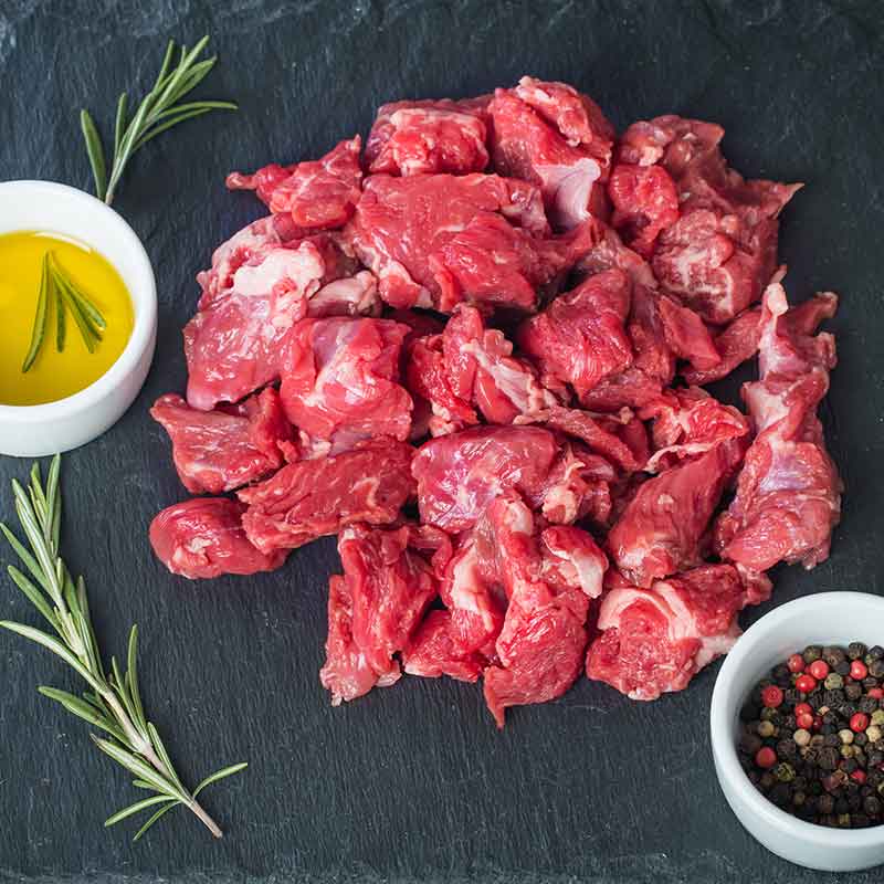 Pasture Raised Beef Stew Meat or Beef Kabob Meat from Christensen Ranch