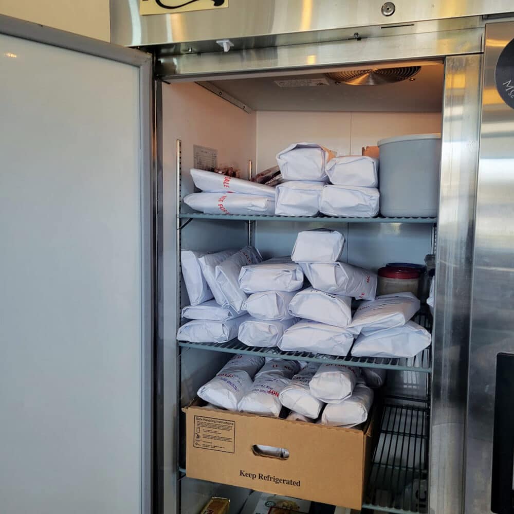 Freezer filled with cuts of beef from a Custom Quarter Beef Share order