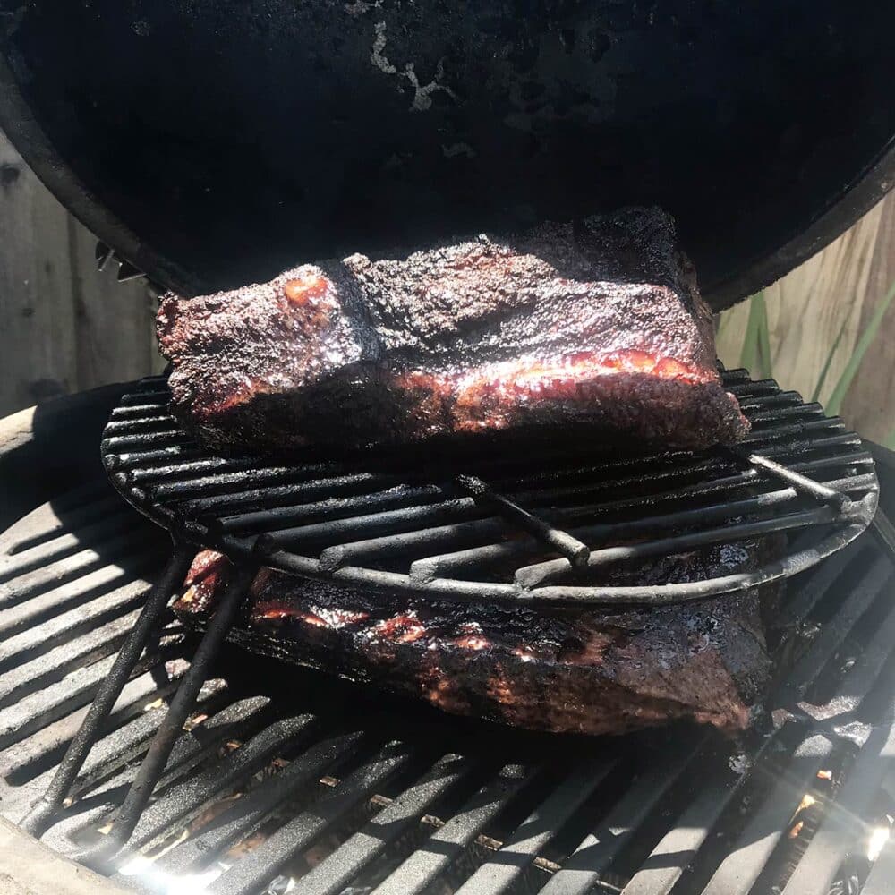 Christensen Ranch whole brisket on a round smoker