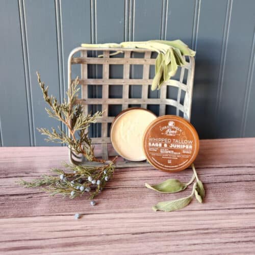 Tin of Christensen Ranch Sage and Juniper Whipped Tallow Balm