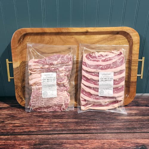 All beef brisket and short plate bacon