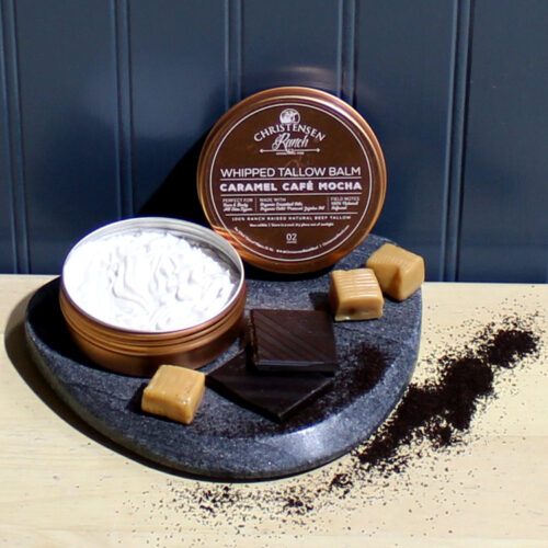 Tin of Christensen Ranch Caramel Café Mocha Whipped Tallow Balm